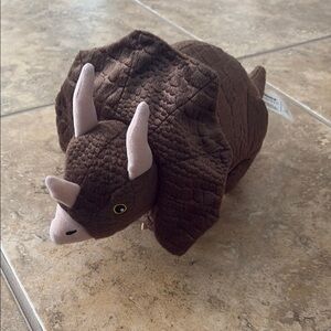 Brown Triceratops Plush Toy